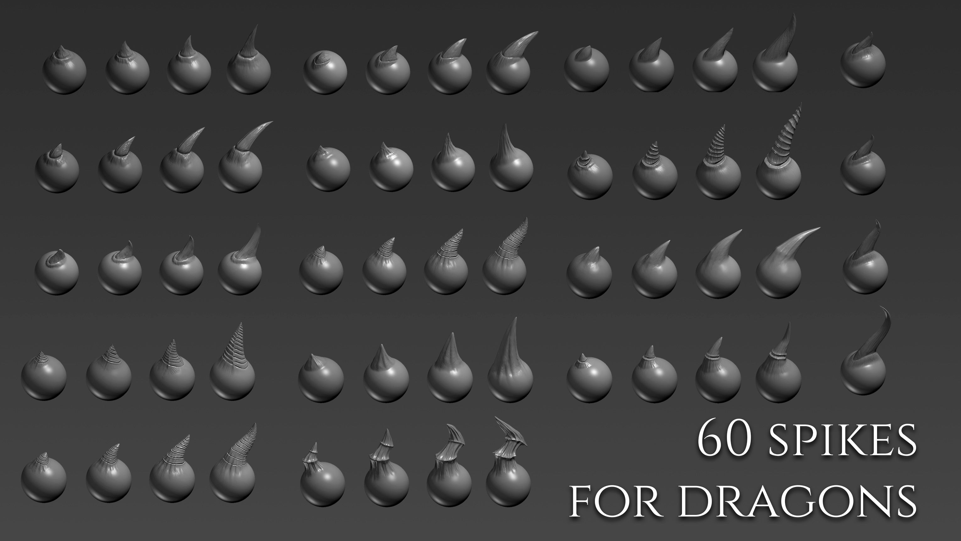 Over 500 3D assets to create dragons in Zbrush