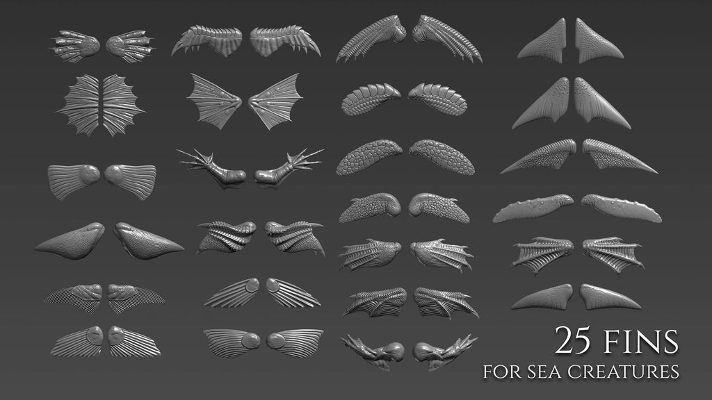 Over 500 3D assets to create dragons in Zbrush